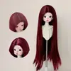 346 Puntos BJD Ye Luoliwa Usa Accesorios para el Cabello Muñeca de Trapo Pequeña Cabello Largo Liso Medio Peinado Seda Suave Peluca para Vestir