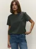 Camiseta de manga curta transfronteiriça, novo estilo de verão 2026 europeu e americano, moda feminina casual versátil para casa e deslocamento, camiseta de manga curta com gola redonda