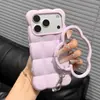 Funda de teléfono de color liso con patrón de olas y nubes, compatible con iPhone 18 y Apple 17 Pro Max, con un anillo en forma de nube y protección contra caídas