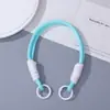 Cordão de Celular Colorido com Fivela Dupla Artesanal Portátil Corda de Pulso Anti-perda Chaveiro Versátil Simples Pingente de Bolsa