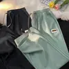 Calça Dagging de Seda Gelada Masculina Verão Fina Versátil Adolescentes Moda Textura Calça Casual Reta Solta