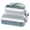 Toalla Rayada Absorbente Toalla Facial Infantil Toalla de Baño para el Hogar Toalla de Terciopelo Coral de Tres Colores Combinación de Toallas de Baño Fabricante Suministro