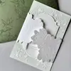 Invitaciones de boda a color personalizadas de alta gama, impresión letterpress/repujado, papel para invitaciones con textura clara