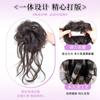Peruca Coque de Cabelo para Mulheres, Cabelo Natural Fofo Bigodes de Dragão, Coque de Flor Dourada para Aumentar o Volume do Cabelo, Artefato de Coque no Nuca, Anel de Peruca
