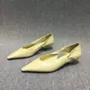 Sapatos femininos europeus moda verão novo couro oleado com cera estilosos sapatos com recortes salto gatinho bico fino feminino confortáveis salto baixo sapatos de salto único