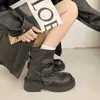 Botines estilo Martin gruesos para mujer, moda versátil otoño 2026, botín corto con diseño de pierna apilada