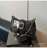 2026 Nuevo Bolso de Hombro y Axila Tendencia Estilo Retro Americano Bolso de Cadena de Mezclilla de Moda Bolso de Lona en Forma de Media Luna