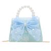Bolso Nuevo para Niños 2024 Bolso Cruzado Bolso de Mano de Moda con Perlas Lazo de Encaje Niña Princesa Accesorios Bolso