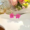 Pendientes de flores suaves con un ambiente primaveral dulce y fresco, estilo coreano, sencillos pendientes de pétalos multicapa Mori para mujer.