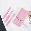 Pinzas de acero inoxidable para cejas, pinzas para recortar cejas, pinzas pequeñas para depilar cejas, pinzas para depilar cejas, juego de tres piezas de belleza