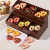 Dona comida accesorios de juego horquilla diy pegamento de crema accesorios simulación dona de amor accesorios de juguete para niños