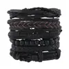 Verano 2024 nuevo temu venta caliente transfronteriza simple moda retro pulsera de cuero tejida a mano multicapa con cuentas
