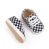 Zapatos de Bebé Cuadros Verdes Vintage Zapatos de Bebé con Cordones Delanteros Tablero de Ajedrez Blanco y Negro Zapatos Casuales para Bebé Zapatos para Niños Pequeños 2803