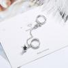 Pendientes de Aro de Una Pieza con Doble Orificio para la Oreja Estilo Japonés y Coreano Distintivos Pendientes de Gota de Estrella de Cinco Puntas con Pegamento Pendientes Sencillos de Diamantes de Zirconio Aro para la Oreja de Mujer