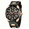 Reloj Deportivo Popular Transfronterizo, Reloj para Hombre Multifuncional Luminoso con Calendario y Correa de Silicona