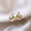 Pendientes de Perla Ruyi Panda Rojo Caqui para Mujer Plata 925 Nicho Único 2025 Nueva Llegada Pendientes Oreja China