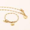 Suministro de comercio exterior acero inoxidable Hebilla T amor collar pulsera estudiante pareja temperamento en forma de corazón conjunto combinado para mujer