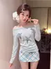 Blusa con estampado de conchas y estrellas de Dopamine Island para mujer, con cordones laterales, fina y de corte holgado, adecuada para figuras petite, como capa exterior de protección solar