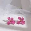 Novos Brincos de Tarraxa com Flor Estilo Coreano, Brincos Versáteis Transparentes e Modernos, Brincos Elegantes Estilo Mori para Mulheres, Brincos de Celebridade da Internet, Acessórios da Moda