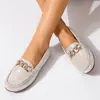 Comercio Exterior Tallas Grandes Otoño 2026 Nueva Moda Casual para Mujer Ropa Exterior Estilo Europeo Americano Mocasines Slip-on Zapatos Bean