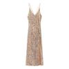 Amazon AliExpress Suministro Transfronterizo Nueva Moda Europea y Americana para Mujer Vestido Simple Ajustado de Lentejuelas con Tirantes