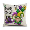 Capa de Almofada Novo Carnaval Estilo Americano Decoração de Feriado Mardi Gras Almofada de Sofá Almofada com Estampa de Desenho