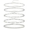 Pulseira transfronteiriça europeia e americana popular na Amazon, conjunto de pulseiras da moda com cinco peças, pulseira de corrente de metal personalizada para atacado