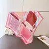 Pañuelo Cuadrado Estampado con Letras Bloques de Color de Seda Sintética, Chal, Bufanda de Cuello, Bufanda Cuadrada Pequeña de Corbata de Cuello de Gama Alta, Pañuelo de Cabeza, Bufanda de Seda, Bufanda Nueva