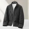 Chaqueta de Algodón para Hombre Estilo Otoño e Invierno Cuello Alto Acolchado de Diamantes Ligera Casual Abrigo de Algodón para Hombres de Mediana Edad y Jóvenes Casual Cálida Chaqueta de Viaje