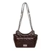 Bolsa de Ombro Única Acolchoada com Corrente Estilo Pequeno Perfume Moda Versátil Tendência Elegante Fivela de Fechamento Bolsa Transversal