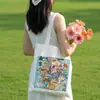 Bolsa de Lona com Ilustração de Cidade, Bolsa Tote de Lona Chinesa Excepcional, Bolsa de Compras Ecológica Personalizada de Grande Capacidade, Bolsa de Pano para Check-In de Atrações Turísticas
