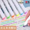 U1602 Marca-texto Quadrado Pequeno Premium Cabeça Macia Haste Quadrada Cabeça Única Cor Clara Cor Sal Marinho Anotações de Estudante Manual DIY