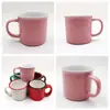 Taza Creativa Rosa Imitación Esmalte para Mujer Oficina Vintage Taza de Agua 15oz Taza de Café Camping Taza de Ocio
