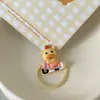 Lindo elástico para el pulgar de dibujos animados, cuerda elástica para coleta de capibara estilo ins, accesorio para el cabello elástico sin costuras suave y lindo de color amarillo cremoso