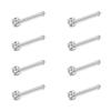 Cross-border Europa e Estados Unidos F136 Titanium Zircon Nose Nail Straight Bar L Bar S Bar Human Body Puncture Personalizado Nariz Jóias 7 Word 5 Word Nose Nail