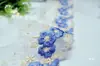 Encaje Bordado de Malla Dorado, Azul, Rosa y Borgoña Adornos para Ropa Hecha a Mano DIY Accesorios Lolita