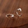 Pendientes de plata 925 para mujer, con forma de estrella, luna y nicho, de lujo, con gancho para la oreja, sencillos y modernos, joyería para las orejas con viento frío.