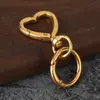 Liga de zinco argola de mola em formato de coração pingente de chaveiro em formato de coração acessórios de ferragem para chaveiro atacado de joias