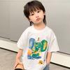 Camiseta Base de Algodón de Manga Corta para Niños y Niñas Ropa de Verano para Niños Camiseta Infantil con Estampado de Elefante Graffiti para Niños Top de Media Manga para Bebé