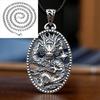Colgante de plata pura s999 con forma de nueve dragones jugando con cuentas para hombre, collar de grifo de plata esterlina, joyería de dragón auspicioso retro dominante, regalo de moda