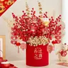 Celebração de Inauguração de Ano Novo, Decoração de Balde de Bênçãos de Casamento, Balde de Abraço de Azevinho, Balde da Fortuna Vermelho, Ornamento de Balde de Bênçãos, Decoração de Casa Nova