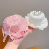 Grampo de Cabelo Pequeno com Renda para Mulheres, Doce Acessório de Cabelo com Laço de Pérola, Sessão de Fotos de Aniversário, Presilha Lateral Estilo Princesa