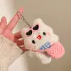 Chaveiro Coelho Voando Pingente de Bolsa Laço Desenho Animado Fofo Pelúcia Luxo Leve Pequeno Presente Boneca Boneca Ornamentos Pendurados