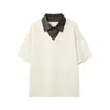 Camisa Polo Masculina Feita Sob Medida Estilo Old Money, Novo Design de Verão com Gola Reversível Falsa de Duas Peças Camiseta de Manga Curta para Homens