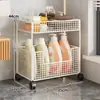 Estante de Almacenamiento para Baño, Carrito Pequeño al Lado de la Lavadora, Estante para Detergente de Lavandería, Estante de Piso Multifuncional para el Hogar