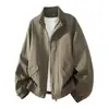 Chaqueta de Trabajo con Cuello Alto Estilo Retro Americano para Hombre Enbu, Abrigo Casual Holgado para Hombre Nuevo de Otoño