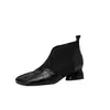 2026 novas botas femininas Chelsea estilosas de salto grosso com elástico, confortáveis, moda, bico quadrado, estilo francês, botas curtas, emagrecimento
