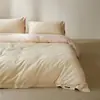 Juego de sábanas de cuatro piezas de algodón 100% Algodón de fibra larga Franela Borde pequeño ancho Juego de cuatro piezas Juego de tres piezas Sábana ajustable Funda de edredón Ropa de cama
