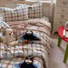 Juego de colcha bordada tipo patchwork de terciopelo de leche de grado A estilo coreano, que incluye un edredón infantil para primavera/otoño y un edredón doble, grueso y cálido para invierno