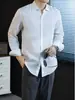 100% Linho Algodão! Antibacteriano Natural Amigo da Pele Cor Sólida Camisa Masculina Verão Fina Respirável Casual Manga Longa